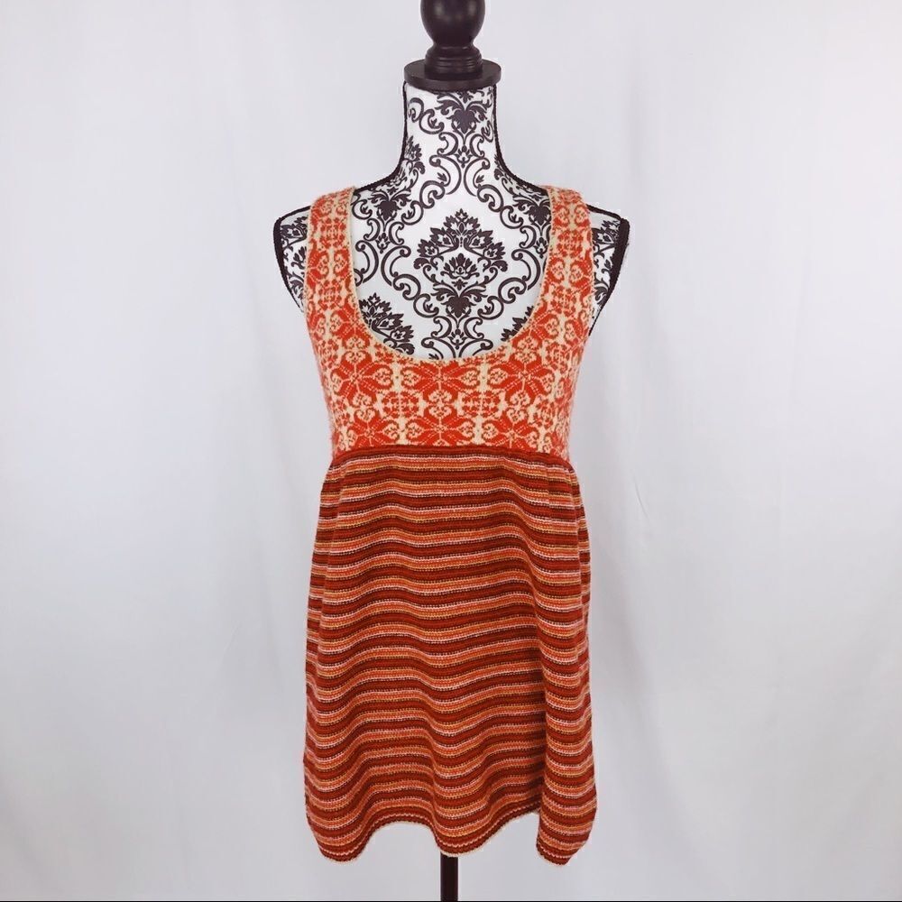 Free People Wool Blend Babydoll Multiprint Tunic Top